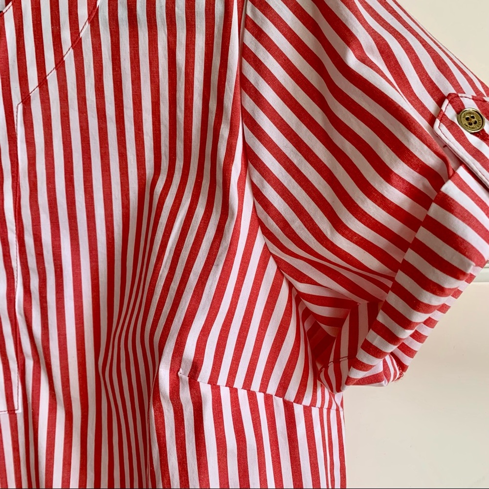 Brand new - Michael Kors Cotton Dress Red / White striped Sz L - Picture 5 of 9